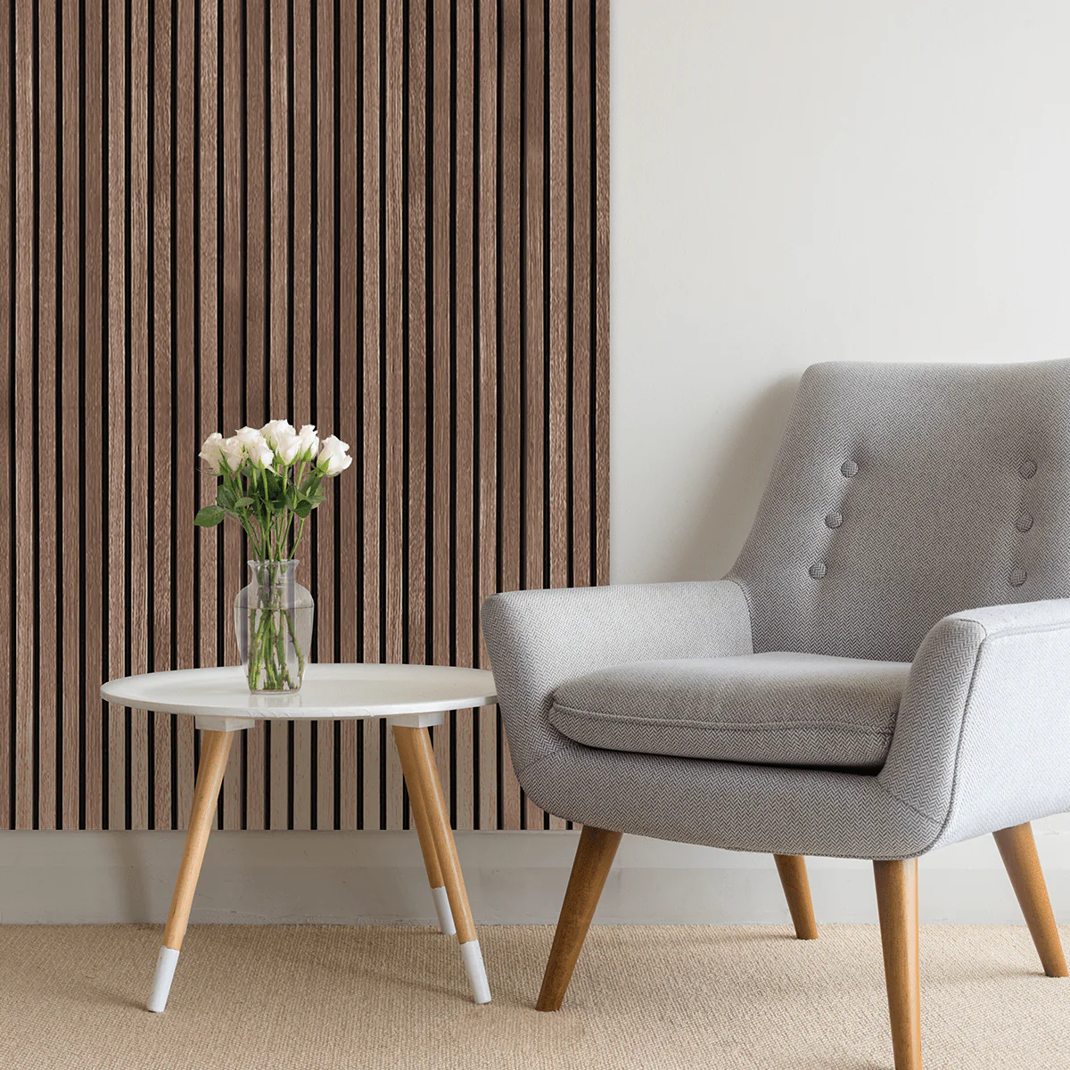 Akustikpaneele Eiche Geräuchert | XL 300 cm x 60 cm | Dreiseitig Echtholzfurnier - Image 6