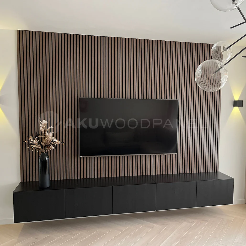 Akustikpaneele Walnuss | XL 300 cm x 60 cm | Dreiseitig Echtholzfurnier - Image 6