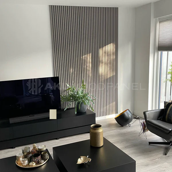 Akustikpaneele Walnuss-Grau | 240 cm x 60 cm | Dreiseitig Echtholzfurnier - Image 5