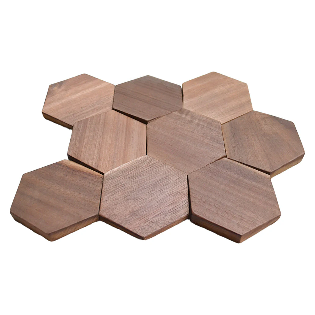 Holz Mosaikpaneele | Walnuss Tropical | 26×30 cm | Holzfliese - Image 3