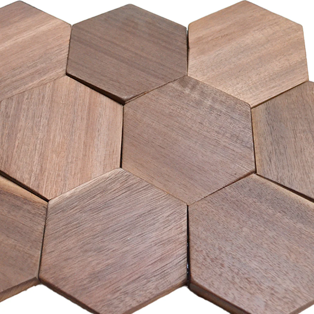 Holz Mosaikpaneele | Walnuss Tropical | 26×30 cm | Holzfliese - Image 5