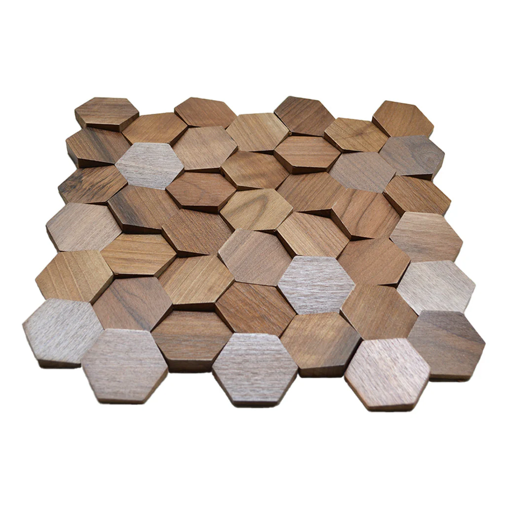 Holz Mosaikpaneele  | Walnuss Velvet | 31×30 cm | Holzfliese - Image 4