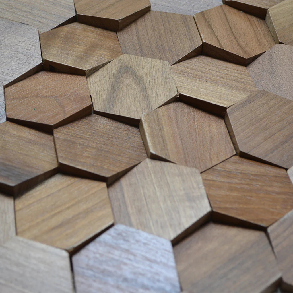 Holz Mosaikpaneele  | Walnuss Velvet | 31×30 cm | Holzfliese - Image 5